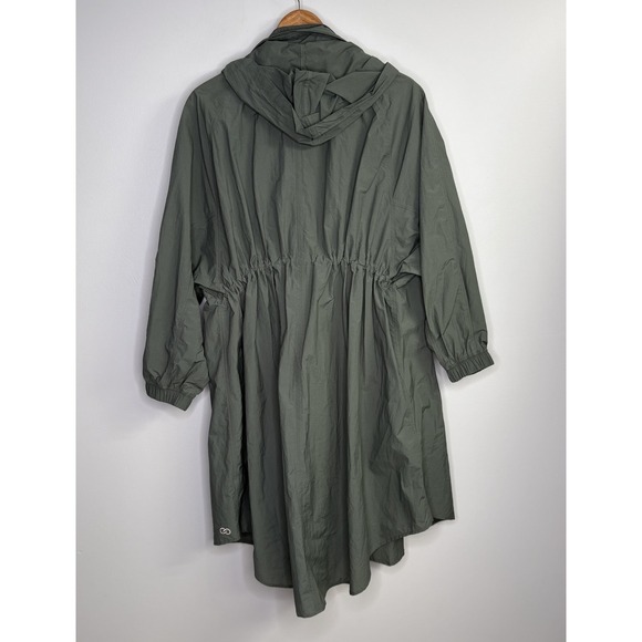 Calia Carrie Underwood Womens Jacket L/XL Green Windbreaker Nylon Rain Long Hood - Picture 10 of 14